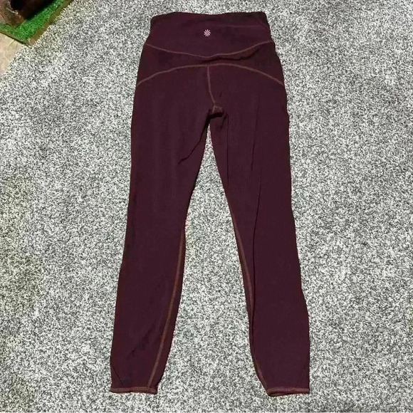 Athleta High Rise Peekaboo 7/8 Tight #869241-02 size XS Burgundy - Picture 11 of 12